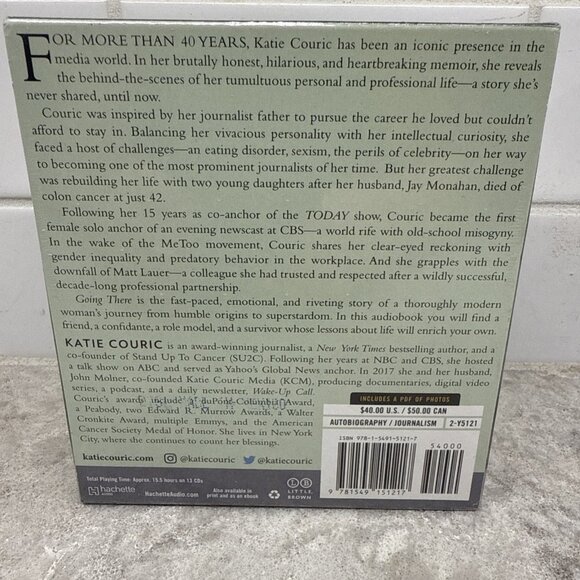 Katie Couric Going There read by the Author CD Sealed box set. - Picture 4 of 7